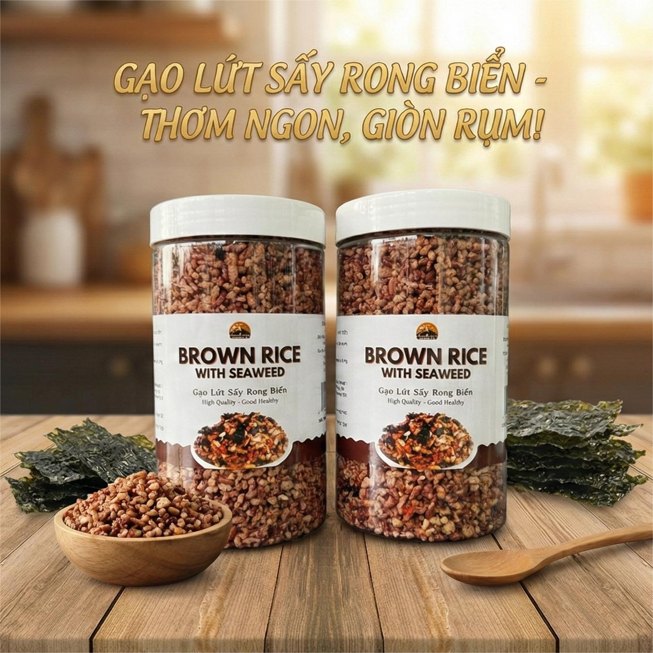 Gạo Lứt Sấy Rong Biển - Giòn Rụm, Hỗ Trợ Giảm Cân