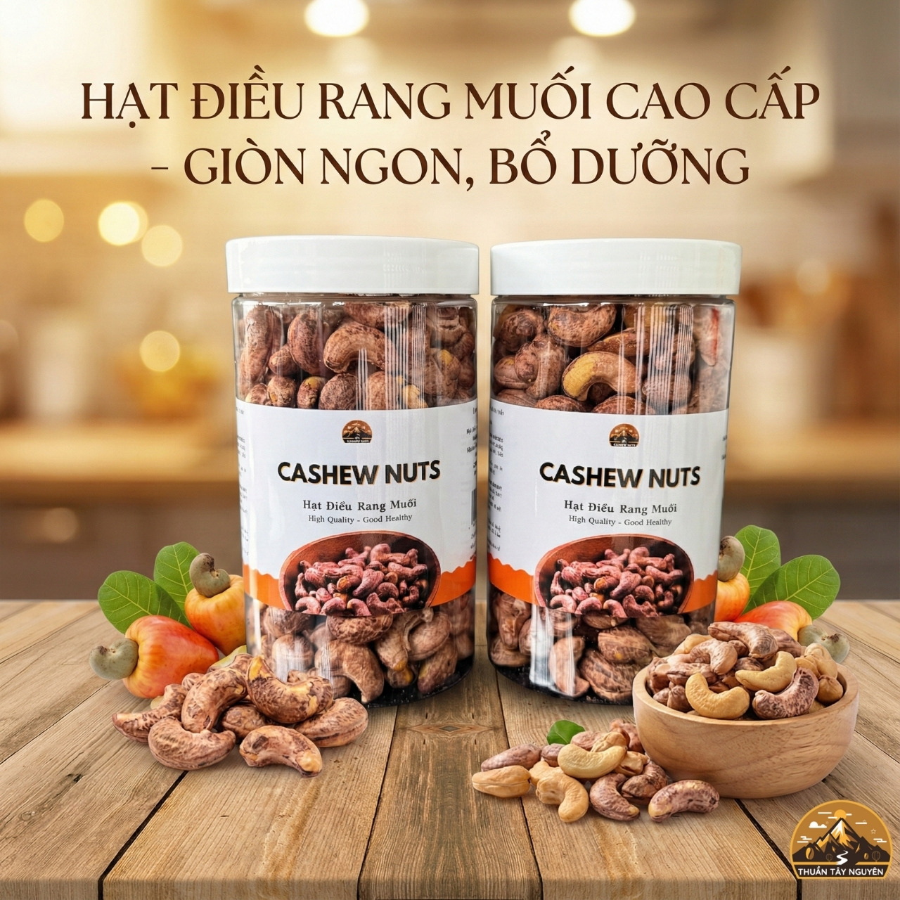 Hạt Điều Rang Muối (Loại A) - Hạt To, Giòn Béo, Còn Vỏ Lụa